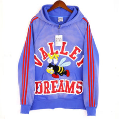 Vale Forever Vintage Bee Graphic Hoodie & Striped Sweatpants Set - Blue