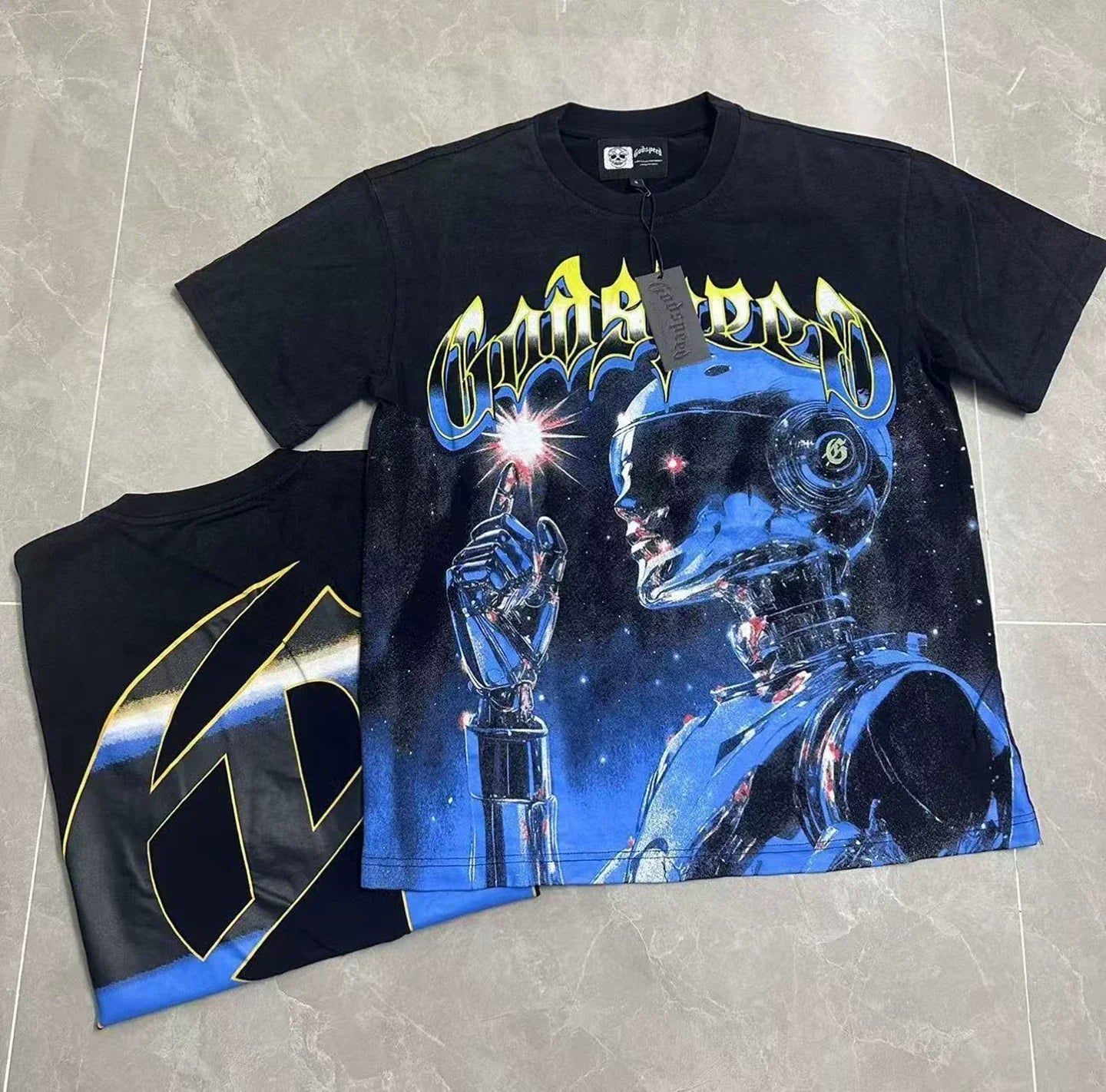 Godspeed Vintage Cosmic Graphic T-Shirt – Black